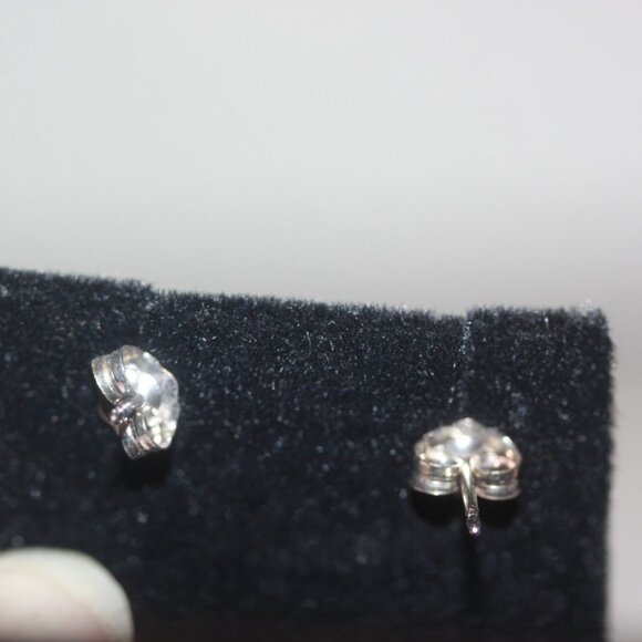 Black Pearl Sterling Silver 925 Earrings - Picture 3 of 4